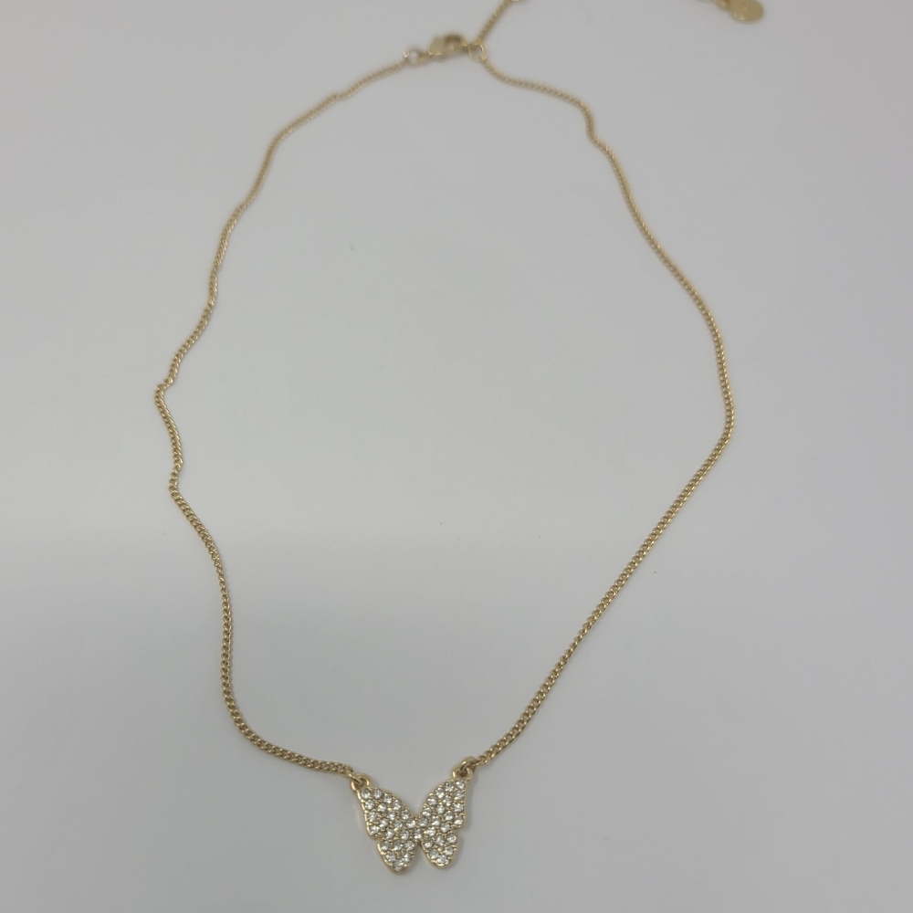 DKNY Paved Butterfly Pendant Necklace